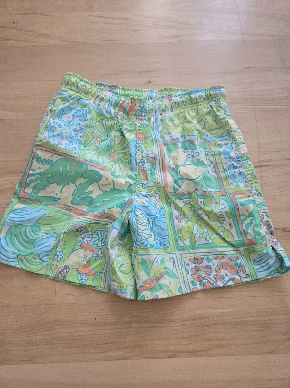 Lilly Pulitzer Boys Green Swim Beach Lined Shorts 8 10
